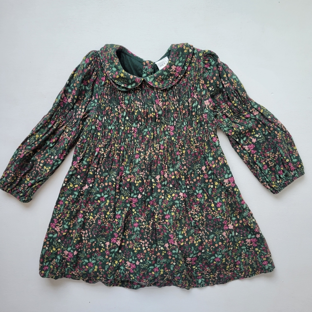 2/3Y Green Floral Next Dress